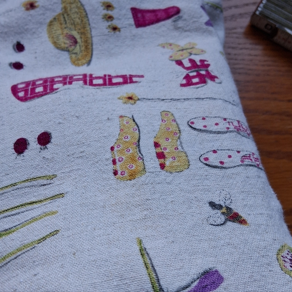 Vintage Skirt Printed Gardening Theme Linen blend Summer Retro - Picture 15 of 15
